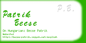 patrik becse business card
